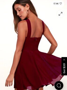 Forevermore Burgundy Skater Dress